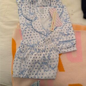 Roller Rabbit x Loveshackfany Valentine’s Day pajamas, Luna bow hearts polo